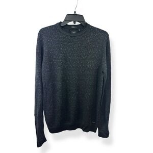 Hugo Boss Sweater M Wool Silk Slim Fit Tailored Long Sleeve Pullover Gray/Black
